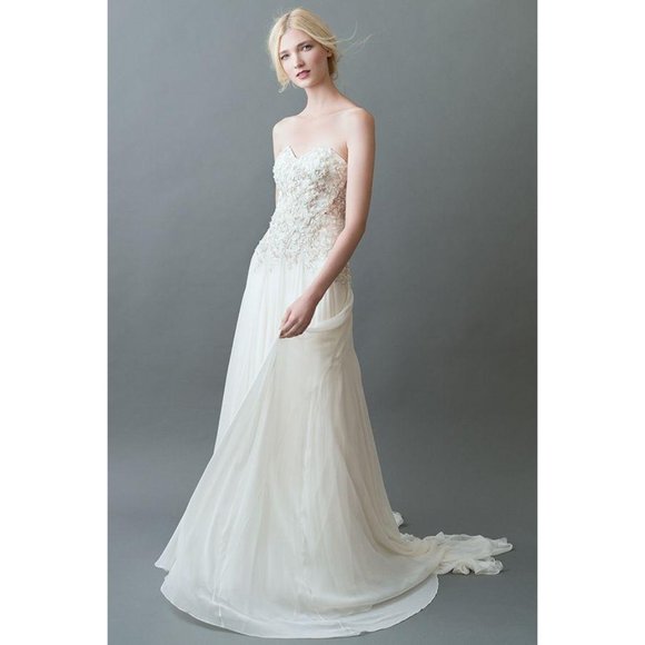 BHLDN Jenny Yoo Marianna Marabella Wedding Gown Size 12 NEW - Picture 6 of 16